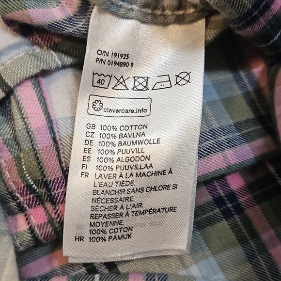 H&M L.O.G.G. Plaid Long Sleeve Cotton Shirt Sz 6 - Picture 9 of 10